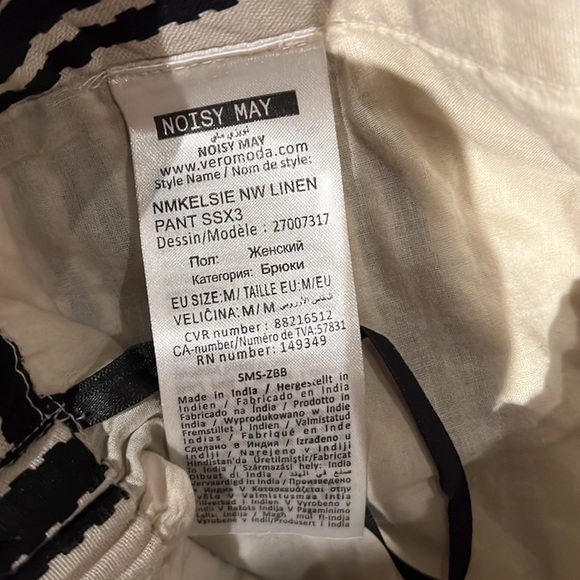 Noisy May linen striped trouser pants Sz 8 - Picture 10 of 14
